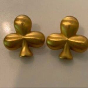 Vintage Gold Clover Shaped Earrings